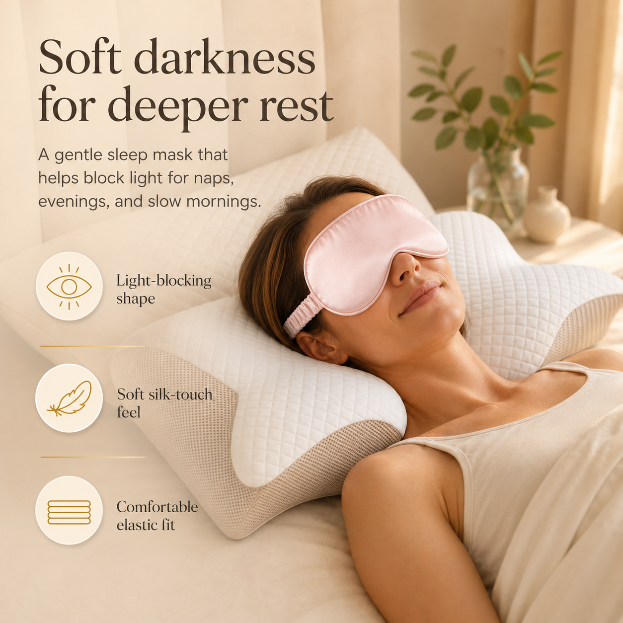 Arvora™ Silk Sleep Eye Mask — Blackout, Zero Pressure, Adjustable Strap