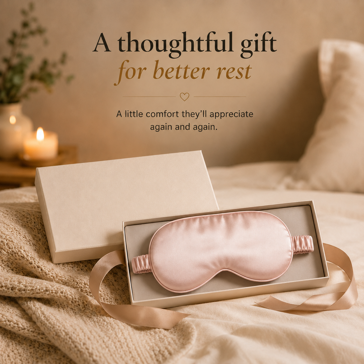 Arvora™ Silk Sleep Eye Mask — Blackout, Zero Pressure, Adjustable Strap