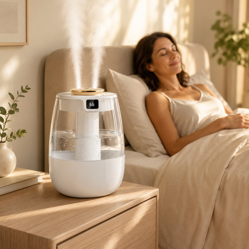 Arvora™ Cool Mist Humidifier — 1.3L Tank, Dual Spray, Up to 12H Runtime, USB, Night Light